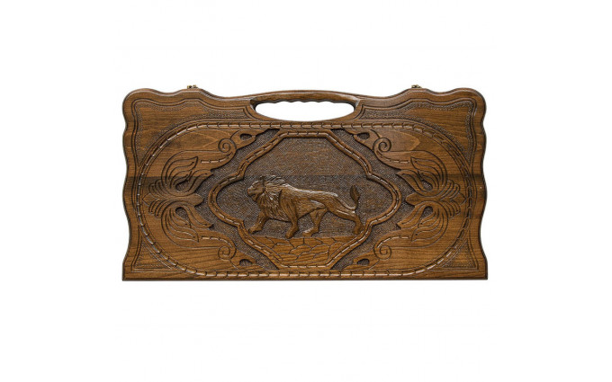 Нарды резные Лев 3 с ручкой 60 Haleyan Нарды резные Лев 3 с ручкой 60 Haleyan